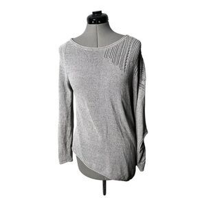 Stella Carakasi grey cotton blend long sleeve asymmetrical pullover ligh…